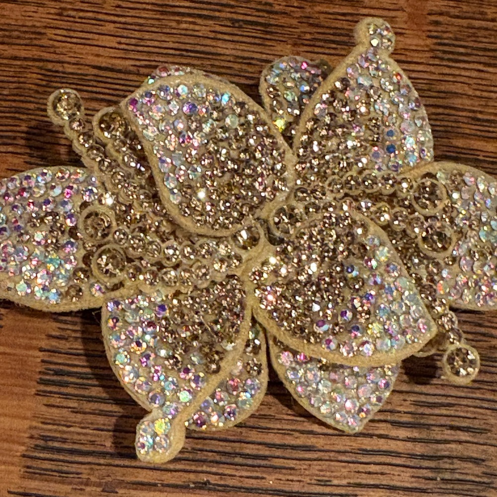 Gold Rhinestone Shoe Clips 3” - Picture 9 of 9